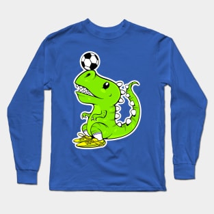 T Rex Soccer Cartoon Long Sleeve T-Shirt